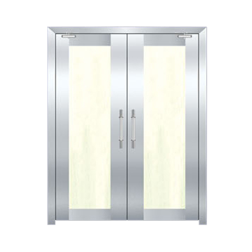 對開全玻不銹鋼防火門